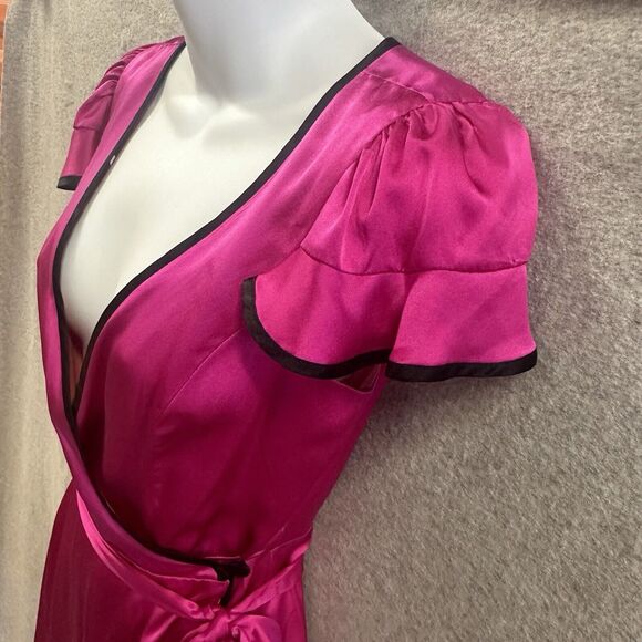 Elegant Pink Wrap Dress - Picture 5 of 14